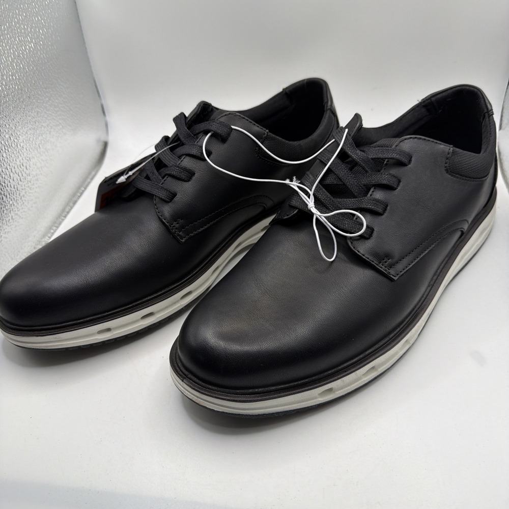Lands End Men's Sport Oxfordβ Comfort Shoes Black /White Size 8 New
